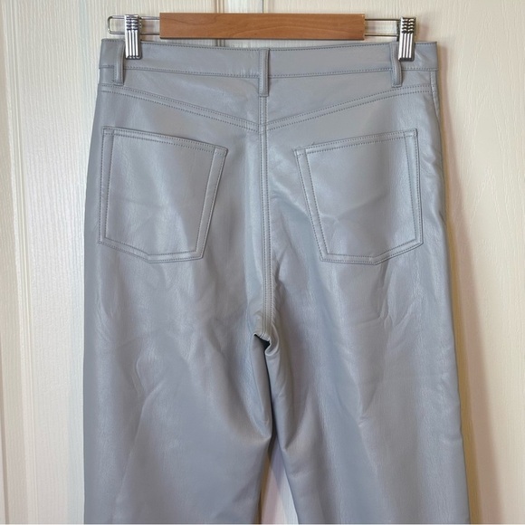 Aritzia Wilfred Melina Faux Leather Pants Marble Grey Women’s 8 - Picture 5 of 12